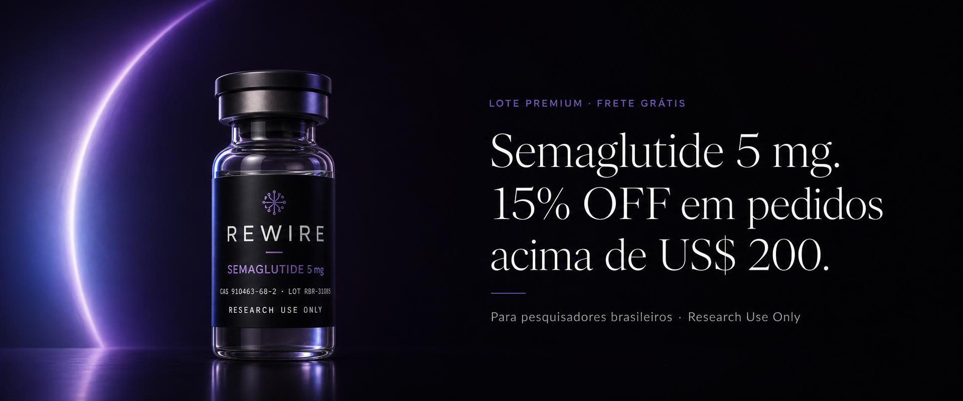 REWIRE Semaglutide 5mg — 15% OFF em pedidos acima de US$ 200